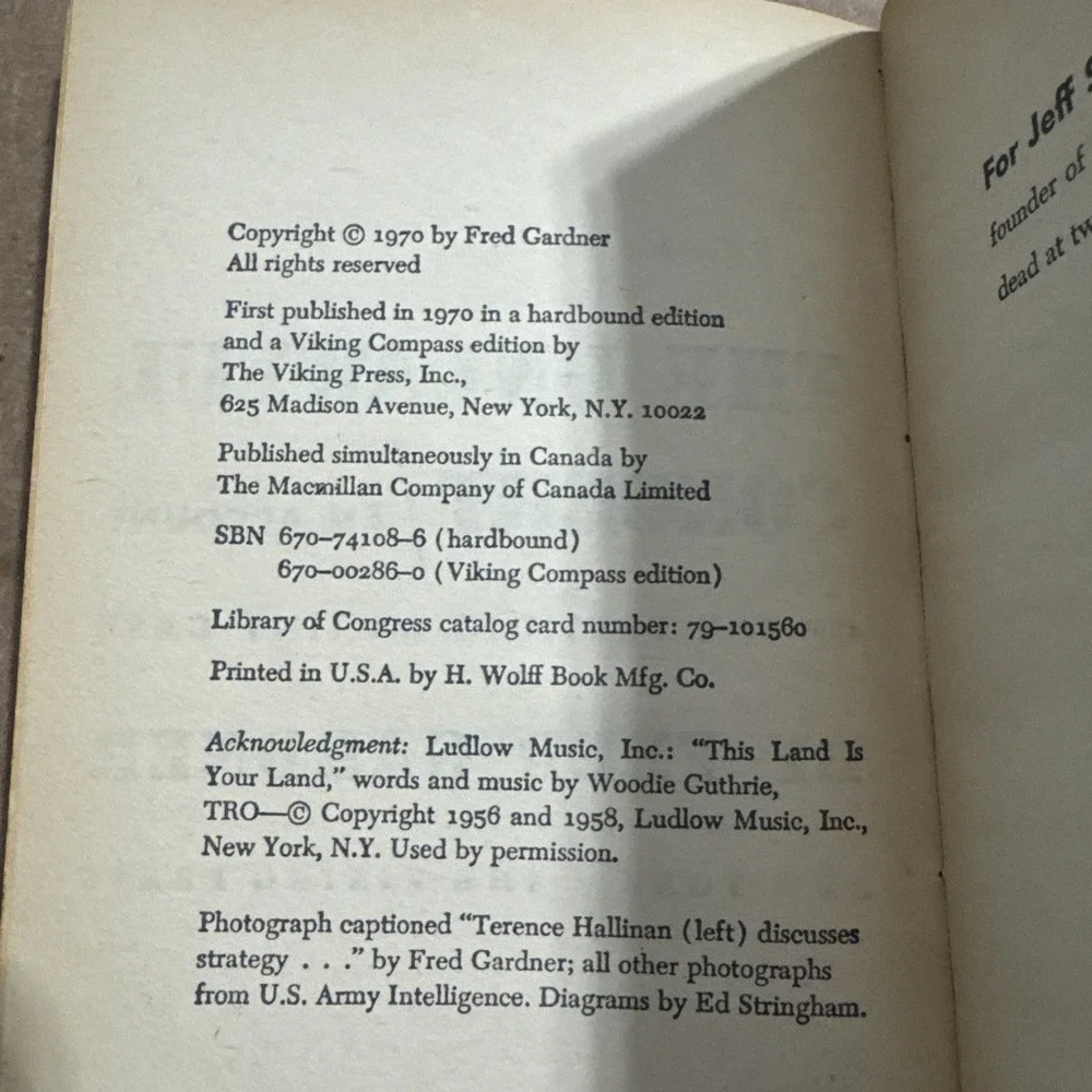 The Unlawful Concert An Account Of The Presidio Mutiny.... - Fred Gardner (1970)